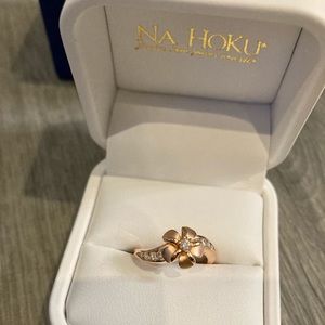 Na Hoku Rose Gold Plumeria Diamond Ring